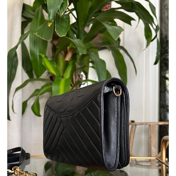 ♦️♦️ AUTHENTIC TORY BURCH BLACK FLEMING/ALEXA HANDBAG ♦️♦️ - Picture 8 of 16